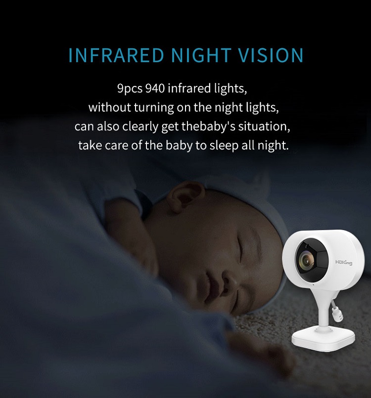 2.4 inch wireless baby monitor camera night vision temperature monitor